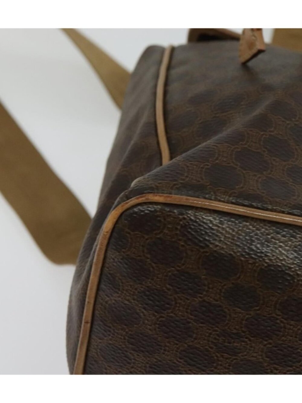 CELINE Macadam Canvas Backpack PVC Leather Brown Gold - Picture 12 of 16